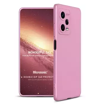 Microsonic Xiaomi Redmi Note 12 Pro Kılıf Double Dip 360 Protective Rose Gold