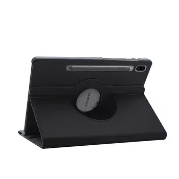 Microsonic Samsung Galaxy Tab S7 Plus T970 Kılıf 360 Rotating Stand Deri Siyah