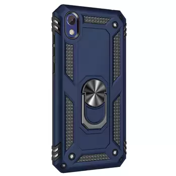 Microsonic Huawei Honor 8S Kılıf Military Ring Holder Lacivert