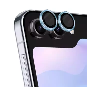 Microsonic Samsung Galaxy Z Flip 7 FE Tekli Kamera Lens Koruma Camı Sierra Mavisi
