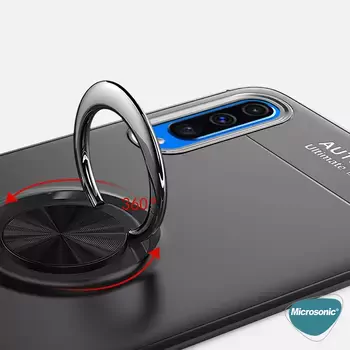 Microsonic Samsung Galaxy A70 Kılıf Kickstand Ring Holder Kırmızı