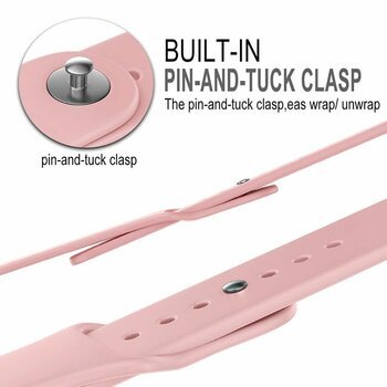 Microsonic Apple Watch Series 3 42mm Silikon Kordon Pembe