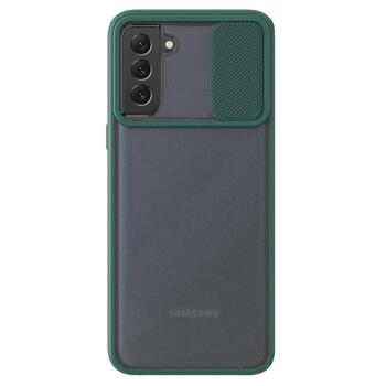 Microsonic Samsung Galaxy S22 Plus Kılıf Slide Camera Lens Protection Koyu Yeşil