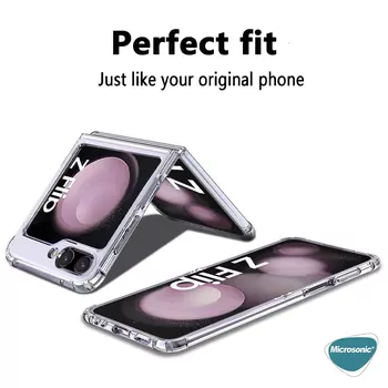 Microsonic Samsung Galaxy Z Flip 7 FE Kılıf Shock Absorbing Şeffaf