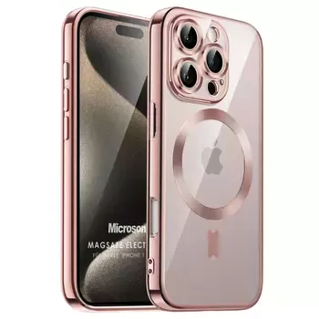 Microsonic Apple iPhone 16 Pro Kılıf MagSafe Luxury Electroplate Rose Gold