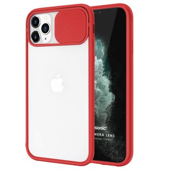 Microsonic Apple iPhone 11 Pro Kılıf Slide Camera Lens Protection Kırmızı