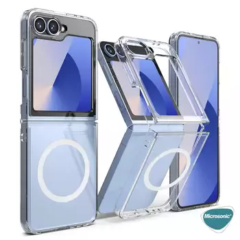 Microsonic Samsung Galaxy Z Flip 7 FE Kılıf MagSafe Clear Soft Şeffaf