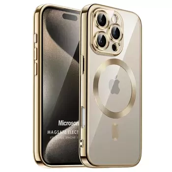 Microsonic Apple iPhone 16 Pro Kılıf MagSafe Luxury Electroplate Gold