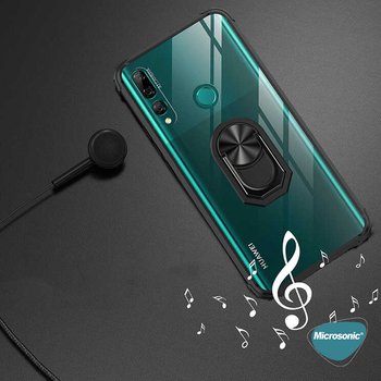 Microsonic Huawei Y9 Prime 2019 Kılıf Grande Clear Ring Holder Kırmızı