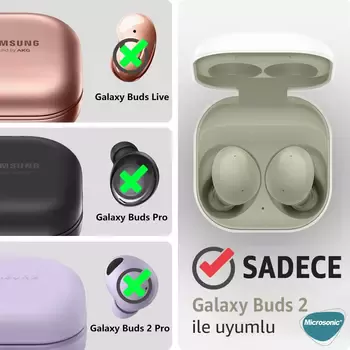 Microsonic Samsung Galaxy Buds 2 Kulaklık Askılı Kılıf Neck Rope Silicone Beyaz