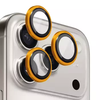 Microsonic Apple iPhone 17 Pro Tekli Kamera Lens Koruma Camı Turuncu