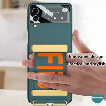 Microsonic Samsung Galaxy Z Flip 3 Kılıf Flio Strap Mor