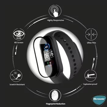 Microsonic Xiaomi Smart Band 10 Tam Kaplayan Nano Cam Ekran Koruyucu Siyah