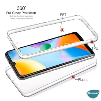 Microsonic Xiaomi Mi 14 Kılıf 6 tarafı tam full koruma 360 Clear Soft Şeffaf