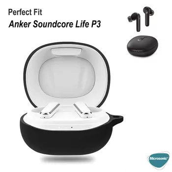 Microsonic Anker SoundCore Life P3 Kılıf Askılı Mat Silikon Siyah