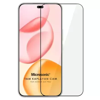 Microsonic Honor 400 Pro Tam Kaplayan Temperli Cam Ekran Koruyucu Siyah