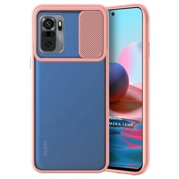 Microsonic Xiaomi Redmi Note 10 Kılıf Slide Camera Lens Protection Rose Gold