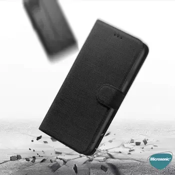 Microsonic Oppo A54 4G Kılıf Fabric Book Wallet Gri