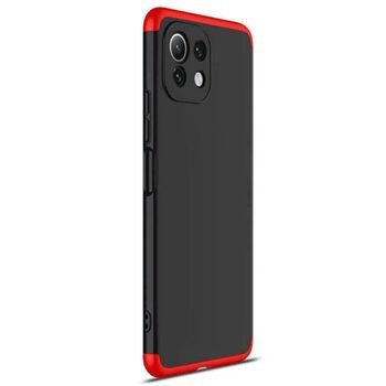 Microsonic Xiaomi Mi 11 Lite Kılıf Double Dip 360 Protective AYS Siyah Kırmızı