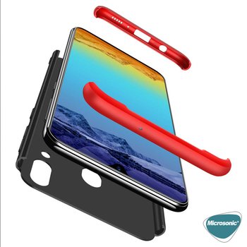 Microsonic Samsung Galaxy M10S Kılıf Double Dip 360 Protective AYS Kırmızı