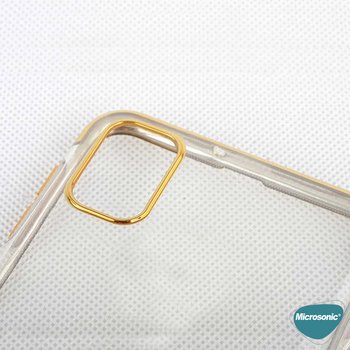 Microsonic Samsung Galaxy M31s Kılıf Skyfall Transparent Clear Gold