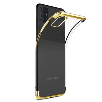 Microsonic Samsung Galaxy M31s Kılıf Skyfall Transparent Clear Gold