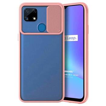 Microsonic Realme C25s Kılıf Slide Camera Lens Protection Pembe