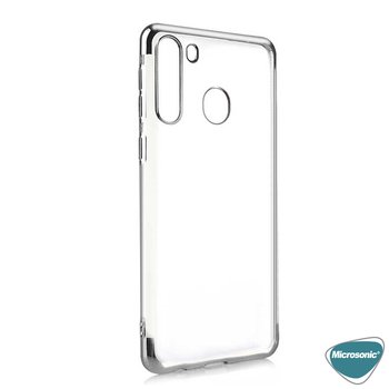 Microsonic Samsung Galaxy M11 Kılıf Skyfall Transparent Clear Gümüş