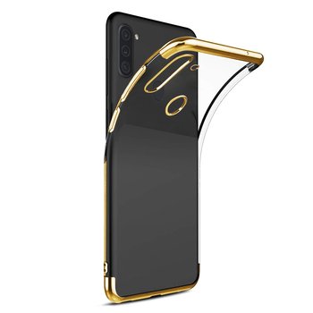 Microsonic Samsung Galaxy M11 Kılıf Skyfall Transparent Clear Gold