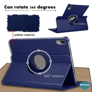 Microsonic Samsung Galaxy Tab S10 FE Kılıf 360 Rotating Stand Deri Açık Pembe