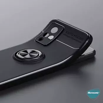 Microsonic Vivo V21 Kılıf Kickstand Ring Holder Lacivert