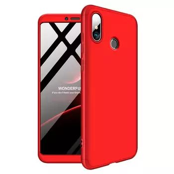 Microsonic Xiaomi Mi Max 3 Kılıf Double Dip 360 Protective Kırmızı