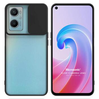 Microsonic Oppo A96 Kılıf Slide Camera Lens Protection Siyah