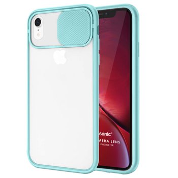 Microsonic Apple iPhone XR Kılıf Slide Camera Lens Protection Turkuaz