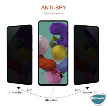 Microsonic Samsung Galaxy A51 Invisible Privacy Kavisli Ekran Koruyucu Siyah