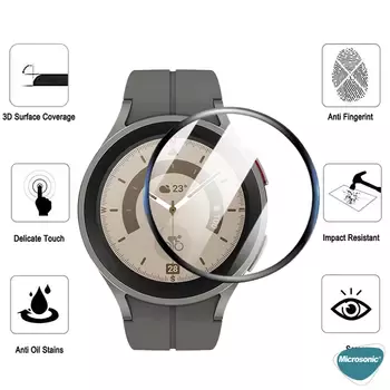 Microsonic Samsung Galaxy Watch 6 Classic 47mm Tam Kaplayan Nano Cam Ekran Koruyucu Siyah