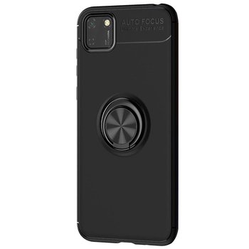 Microsonic Huawei Y5P Kılıf Kickstand Ring Holder Siyah