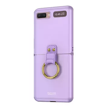 Microsonic Samsung Galaxy Z Flip Kılıf Ring Fall Platinum Lila