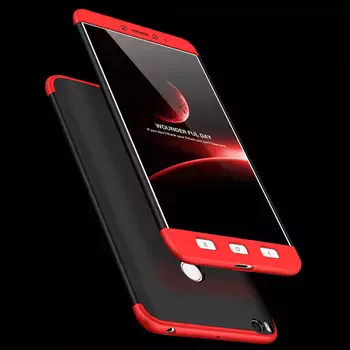 Microsonic Xiaomi Mi Max 2 Kılıf Double Dip 360 Protective Kırmızı