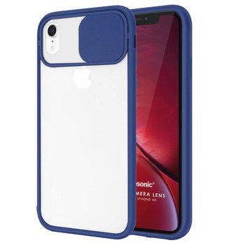 Microsonic Apple iPhone XR Kılıf Slide Camera Lens Protection Lacivert