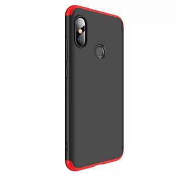 Microsonic Xiaomi Mi A2 Lite Kılıf Double Dip 360 Protective Siyah Kırmızı