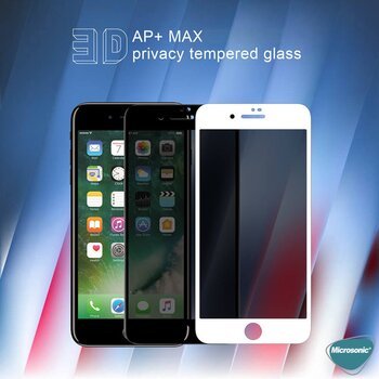 Microsonic Apple iPhone SE 2020 Invisible Privacy Kavisli Ekran Koruyucu Beyaz