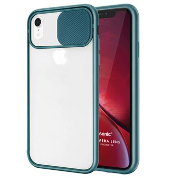 Microsonic Apple iPhone XR Kılıf Slide Camera Lens Protection Koyu Yeşil