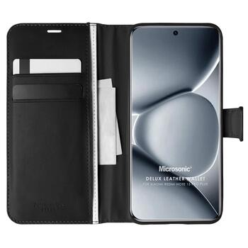 Microsonic Xiaomi Redmi Note 15 Pro Plus Kılıf Delux Leather Wallet Siyah