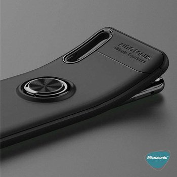 Microsonic Huawei Y8P Kılıf Kickstand Ring Holder Lacivert