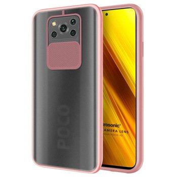 Microsonic Xiaomi Poco X3 NFC Kılıf Slide Camera Lens Protection Rose Gold