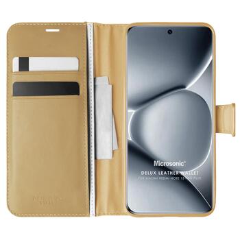 Microsonic Xiaomi Redmi Note 15 Pro Plus Kılıf Delux Leather Wallet Gold