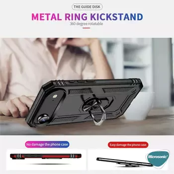 Microsonic Apple iPhone 17 Air Kılıf Military Ring Holder Lacivert