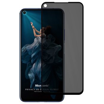 Microsonic Huawei Nova 5T Invisible Privacy Kavisli Ekran Koruyucu Siyah