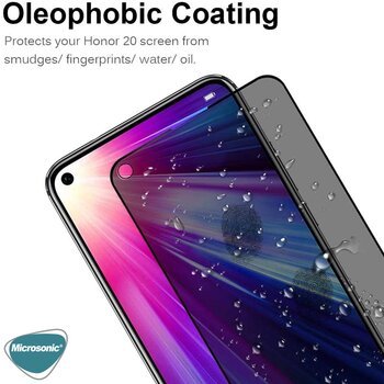 Microsonic Huawei Nova 5T Invisible Privacy Kavisli Ekran Koruyucu Siyah